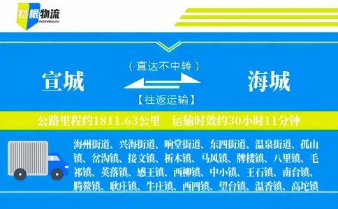 宣城到海城物流公司