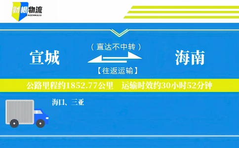 宣城到海南物流公司