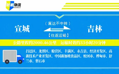 宣城到吉林物流公司