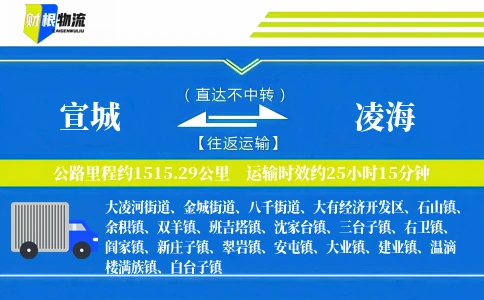 宣城到凌海物流公司