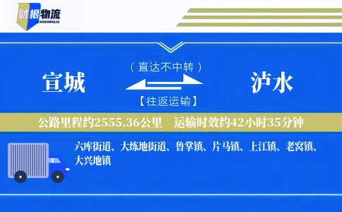 宣城到泸水物流公司