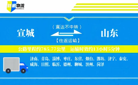 宣城到山东物流公司