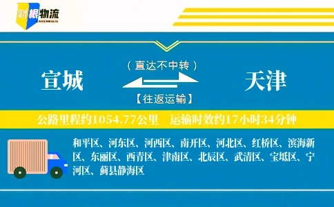 宣城到天津物流公司