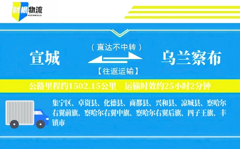 宣城到乌兰察布物流公司