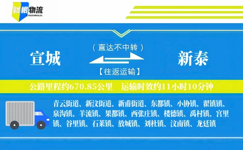 宣城到新泰物流公司