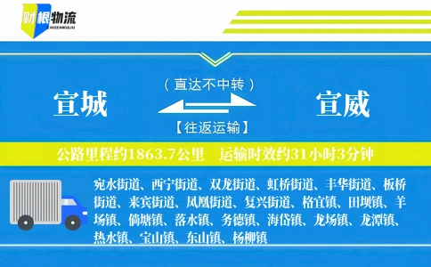 宣城到宣威物流公司