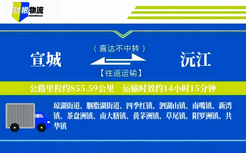 宣城到沅江物流公司