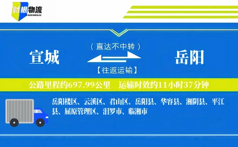 宣城到岳阳物流公司