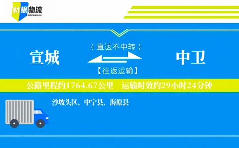 宣城到中卫物流公司