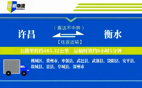 许昌到衡水物流公司