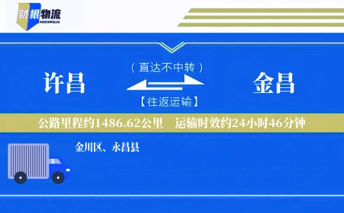 许昌到金昌物流公司