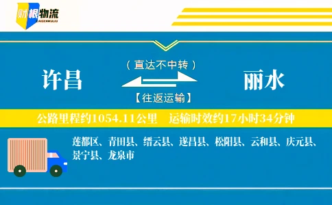 许昌到丽水物流公司
