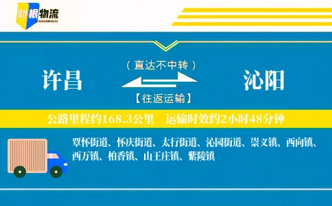 许昌到沁阳物流公司