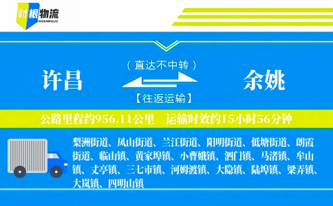 许昌到余姚物流公司