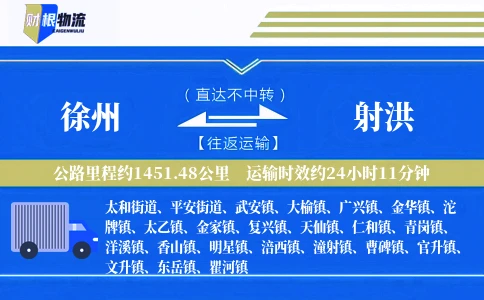 徐州到射洪物流公司