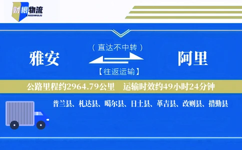 雅安到阿里物流公司