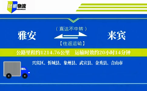 雅安到来宾物流公司