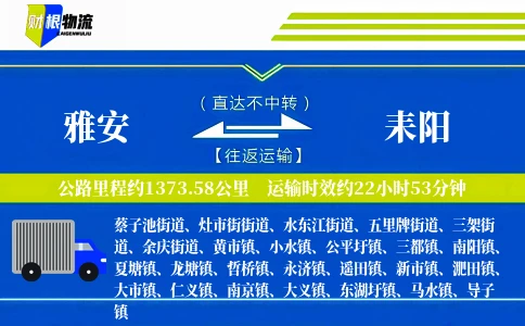 雅安到耒阳物流公司