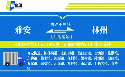雅安到林州物流公司