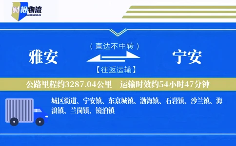 雅安到宁安物流公司
