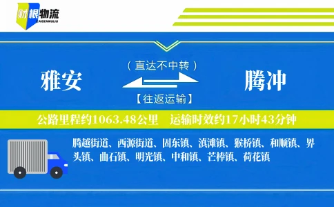 雅安到腾冲物流公司