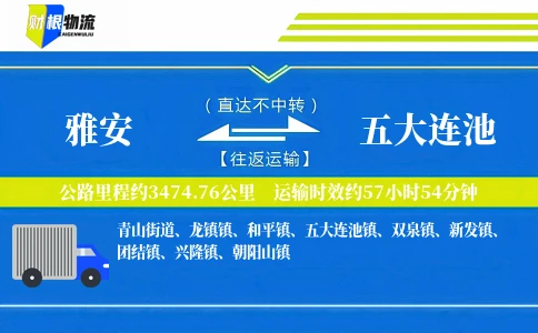 雅安到五大连池物流公司