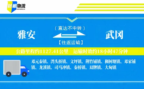 雅安到武冈物流公司