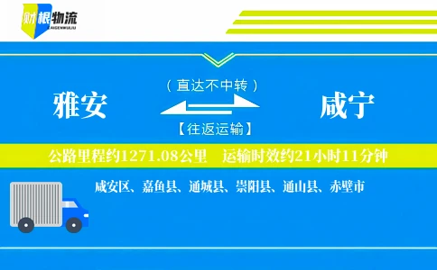 雅安到咸宁物流公司