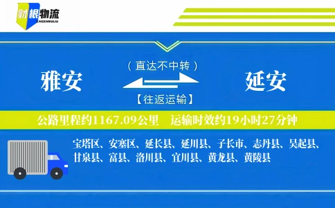 雅安到延安物流公司