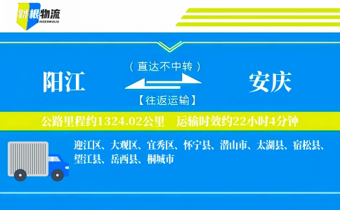 阳江到安庆物流公司