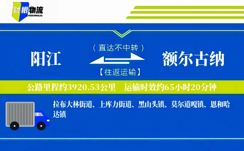 阳江到额尔古纳物流公司