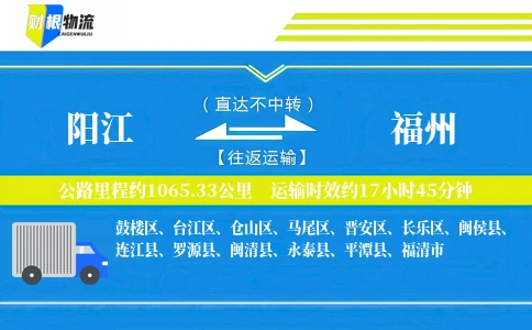 阳江到福州物流公司