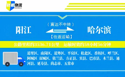 阳江到哈尔滨物流公司