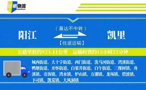 阳江到凯里物流公司