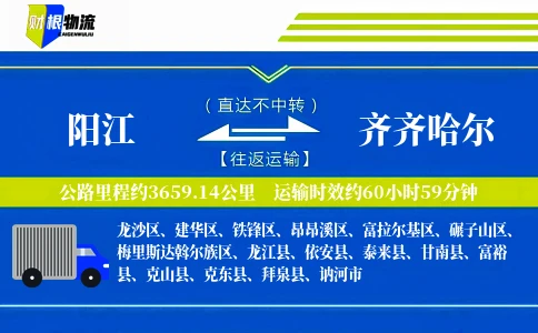 阳江到齐齐哈尔物流公司