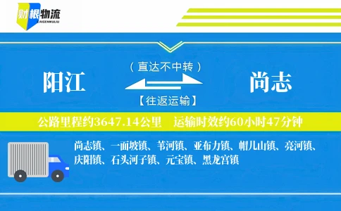 阳江到尚志物流公司