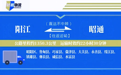 阳江到昭通物流公司