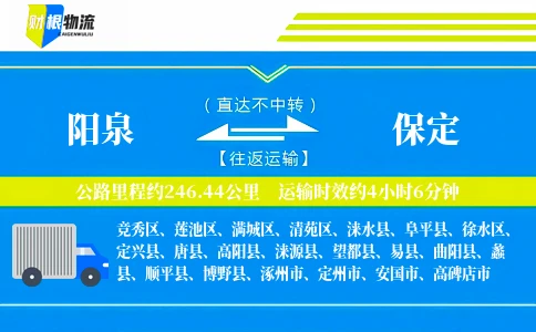 阳泉到保定物流公司