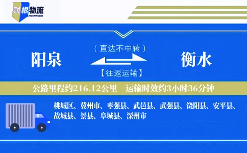 阳泉到衡水物流公司