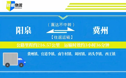 阳泉到冀州物流公司