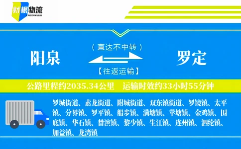 阳泉到罗定物流公司