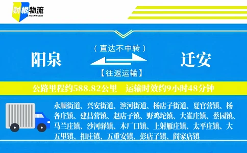 阳泉到迁安物流公司