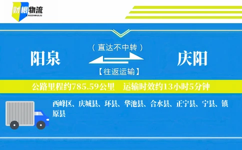 阳泉到庆阳物流公司