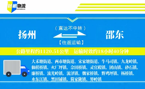 扬州到邵东物流公司