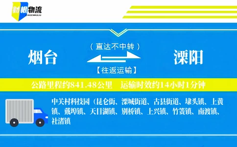 烟台到溧阳物流公司
