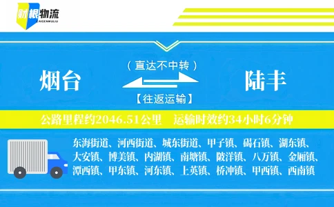 烟台到陆丰物流公司
