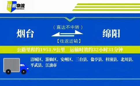 烟台到绵阳物流公司