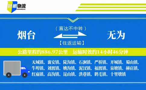烟台到无为物流公司