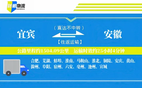 宜宾到安徽物流公司