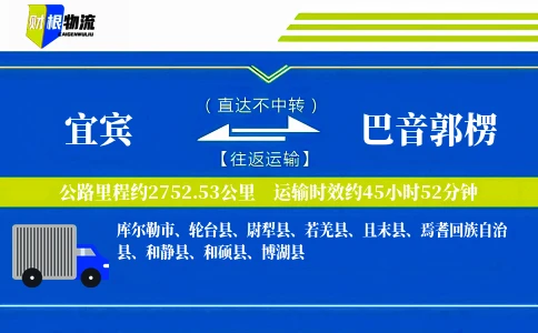 宜宾到巴音郭楞物流公司